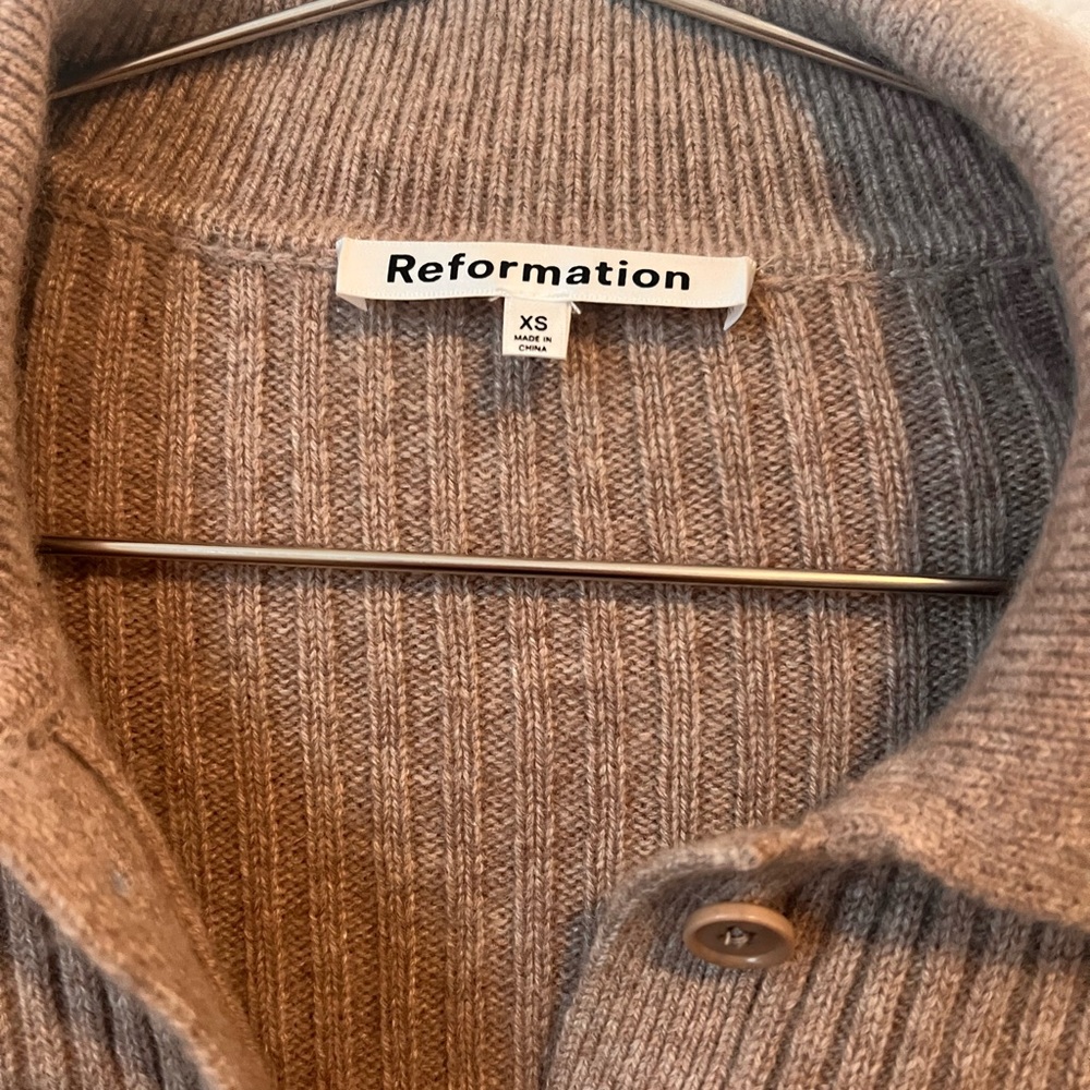 Reformation Fantino Cashmere Ribbed Button Cardigan Sweater- Size XS - Picture 6 of 10